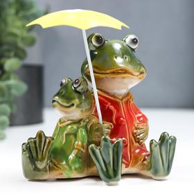 Сувенир керамика "Лягушки - под зонтом" 12х8х12 см