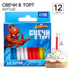 Набор свечей для торта "С Днем Рождения", 12 штук, Человек-паук - фото 8893036