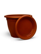 Горшок для цветов с поддоном «Борнео», 25.8 л, пластиковый, цвет терракотовый - Фото 4
