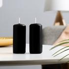 Свеча цилиндр, 4х9 см, набор 2 шт, 11 ч, чёрная - фото 24669313