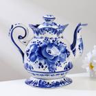 Чайник гжель «Очарование», бело-синий,керамика, - Фото 1