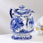 Чайник гжель «Очарование», бело-синий,керамика, - Фото 2