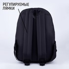 Рюкзак школьный школьный молодёжный END, 29х12х37, отдел на молнии, н/карман, светоотражающие ленты, цвет чёрный - Фото 4