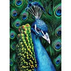 Алмазная мозаика с полным заполнением на холсте «Павлин», 15×21 см - Фото 2