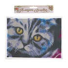 Алмазная мозаика с полным заполнением на холсте «Кот», 15×21 см - Фото 4