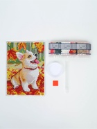 Алмазная мозаика с полным заполнением на холсте «Щенок и осень», 15×21 см - Фото 5