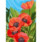 Алмазная мозаика с полным заполнением на холсте «Маки», 15×21 см - Фото 2