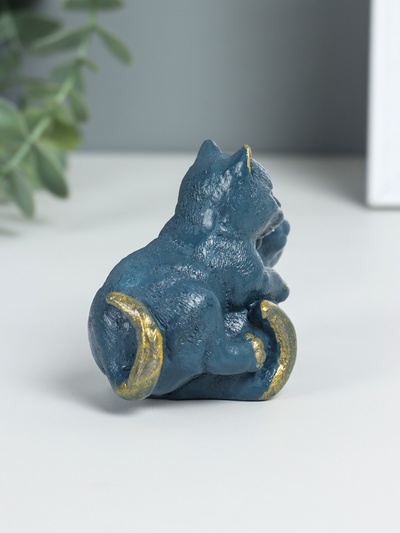 Фигурка гипс «Кошачья дружба», серо-голубой, 9×5.5×7 см