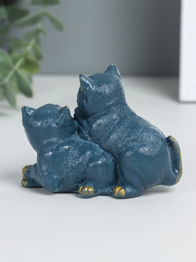 Фигурка гипс «Кошачья дружба», серо-голубой, 9×5.5×7 см