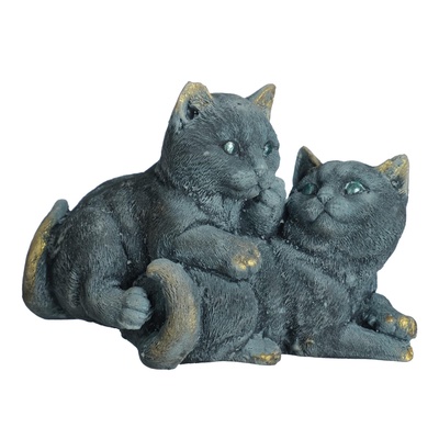 Фигурка гипс «Кошачья дружба», серо-голубой, 9×5.5×7 см