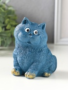 Фигура "Кот сидит" серо-голубой, 14х8х10 см - фото 809660684