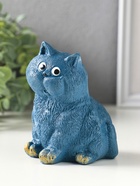 Фигура "Кот сидит" серо-голубой, 14х8х10 см - фото 809660687