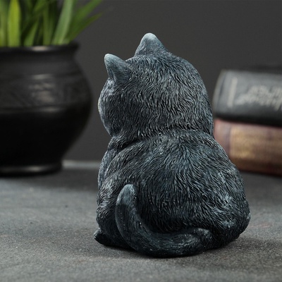 Фигурка гипс «Кот сидит», серо-голубой, 10×9×11 см