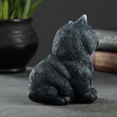 Фигурка гипс «Кот сидит», серо-голубой, 10×9×11 см