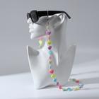 Цепочка для очков "Бисер" сердечки, цветной - Фото 1