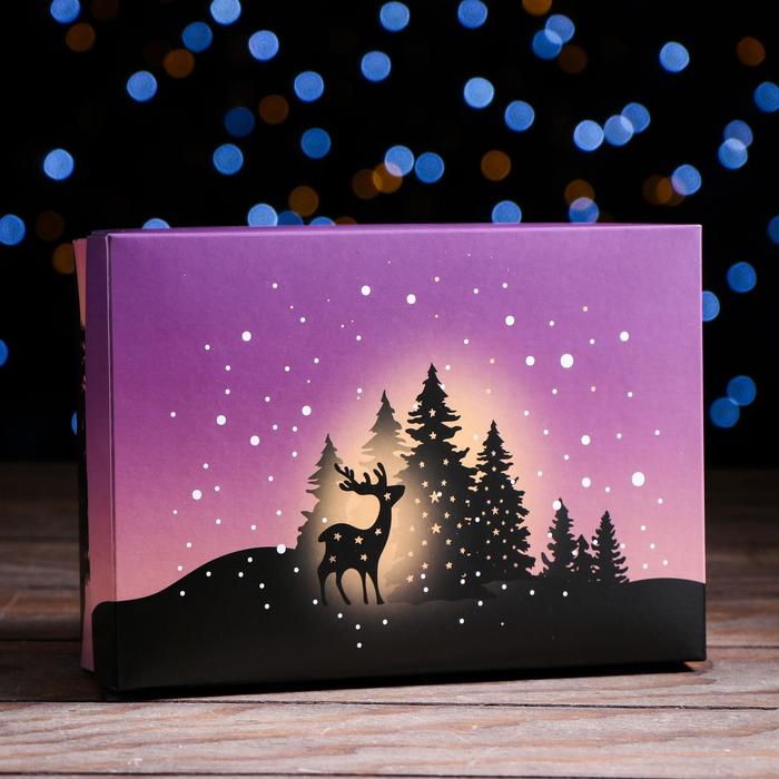 Подарочная коробка сборная "Звездная ночь", 21 х 15 х 5,7 см - Фото 1