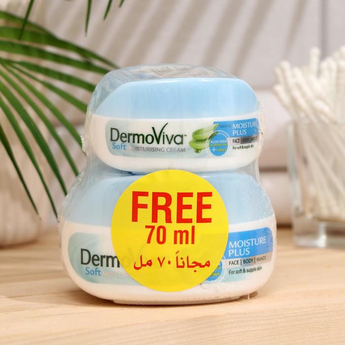 Крем для кожи Dabur Vatika Naturals Dermoviva Moisture Plus Skin Cream, увлажняющий, 140 мл - Фото 1