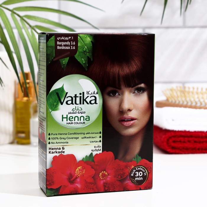 Хна для волос Vatika Henna Hair Colours Burgundy, 6 шт. по 10 г - Фото 1