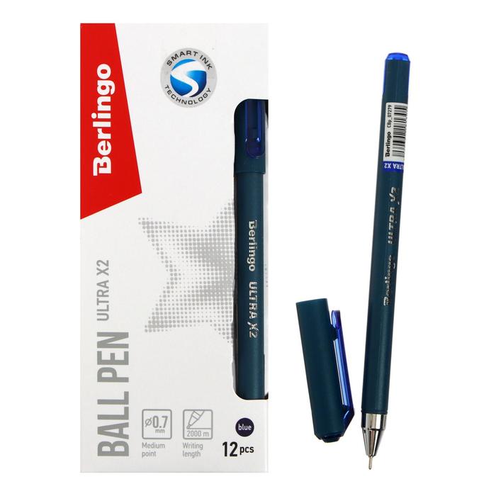 Ручка шариковая Berlingo Ultra X2, 0,7 мм, игольчатый стержень, синяя - Фото 1