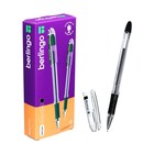 Ручка шариковая Berlingo I-10, чёрная, 0.4 мм, резиновый упор цена за 1 шт.. - Фото 1