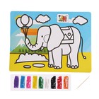Фреска с цветным основанием «Слон» 9 цветов песка по 2 г - фото 7106363