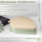 Мыльница пластиковая «Клубничка», 14×11×3,5 см, цвет МИКС 6912009 - фото 12003237