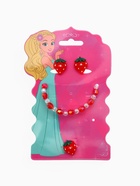 Набор детских украшений Выбражулька «Клубнички», 3 предмета: клипсы, браслет, кольцо, красный - Фото 7