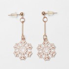 Серьги снежинки «Новогодние», белые в золоте - Фото 2