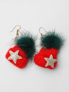 Серьги висячие «Новогодние» шапочки мягкие, цвет красно-зелёный - Фото 1