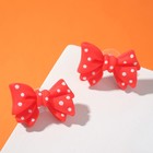 Серьги пластик «Бантики» милота, цвет красно-белый - фото 24507309