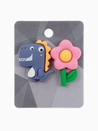 Серьги пластик «Вкусности» динозаврик и цветочек, цвет сине-розовый - Фото 4