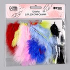 Набор перьев для декора, набор 10 шт., размер 1 шт.: 10×2 см, цвета МИКС - Фото 3