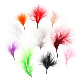 Набор перьев для декора, набор 10 шт., размер 1 шт: 7×7 см, цвета МИКС Ош