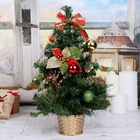 Искусственная ёлка настольная «Зимнее волшебство. Новогодние листочки», 40 см, ветки ПВХ отгибаются - Фото 2