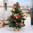 Искусственная ёлка настольная «Зимнее волшебство. Новогодние листочки», 40 см, ветки ПВХ отгибаются - Фото 3