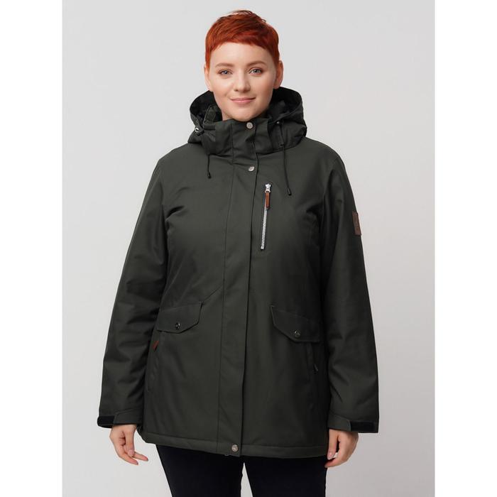 Горнолыжная куртка женская, размер 58, цвет болотный
