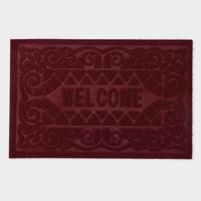 Коврик придверный Доляна Welcome, вензеля, влаговпитывающий, без окантовки, 38×59 см, МИКС