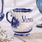 Кружка гжель «Утро хозяйка», бело-синий,керамика, - Фото 2