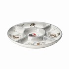 Менажница 5 ячеек Доляна «Рождественский снеговик», d=25,5 см, цвет белый - фото 21328209