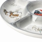 Менажница 5 ячеек Доляна «Рождественский снеговик», d=25,5 см, цвет белый - фото 22742533