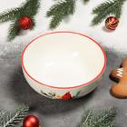Салатник Доляна «Красный кардинал», 580 мл, d=15 см, цвет белый - Фото 3