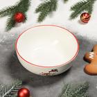 Салатник Доляна «Снеговик со зверятами», 580 мл, d=15 см, цвет белый - Фото 3