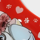 Блюдо сервировочное Доляна «Сердце. Котики», 25×21×2.3 см, стекло, красное - Фото 4