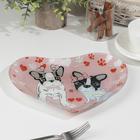 Блюдо стеклянное сервировочное Доляна «Сердце. Пёсики», 25×21×2,3 см - Фото 2