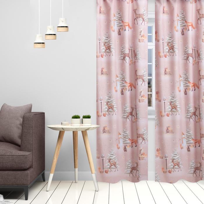 Комплект штор Этель «Лесные жители» 145*260 см-2 шт, 100% п/э, 140 г/м2 - Фото 1