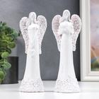 Сувенир полистоун "Белый безликий ангел с сердцем, с цветами на платье" МИКС 15,5х4х5,8 см - Фото 1