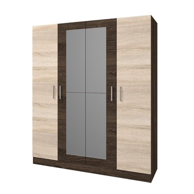 Шкаф прямой четырёхстворчатый «Леси», 1600×466×1900 мм, цвет кантер/сонома