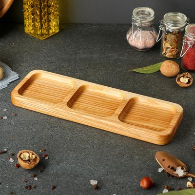 Менажница Доброе дерево, 3 ячейки, 30×10 см, массив ясеня