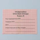 Бирка на пакет для медицинских отходов, класс «В», 100 шт, цвет красный - фото 9343356