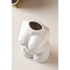 Ваза керамическая "Тело женщины", настольная, геометрия, белая матовая, 19 см - фото 37548903